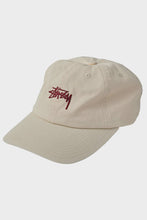 Load image into Gallery viewer, Stussy Stock Low Pro Cap - Cream/Burgundy
