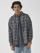 Load image into Gallery viewer, Thrills Genuine Oversized Flannel Shirt - Mood Indigo
