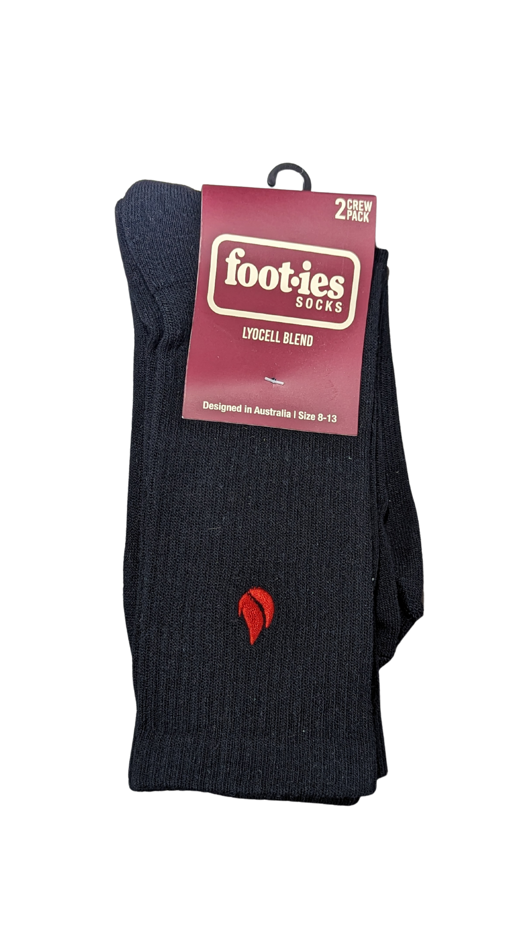 Foot-ies Blaze 2 Pack Socks - Black