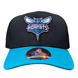 NBA Essentials YOUTH Charlotte Hornets Classic Pinch Panel Cap - Black/Aqua