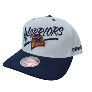 Mitchell & Ness Warriors Blaze Script Hat - White/Black