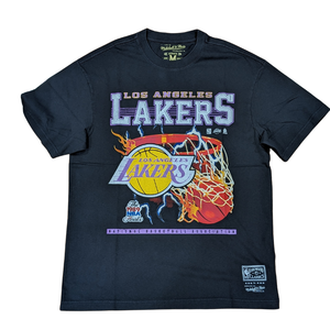 Mitchell & Ness Lakers Lightning Hoop Tee - Standard Black