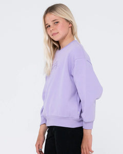 Rusty Girls Script Oversize Crew Fleece - Lavender