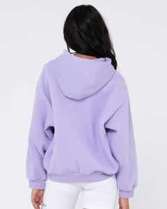 Rusty Ladies Script Oversize Hooded Fleece - Lavender