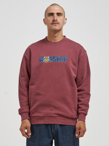 Worship Dog Pound Crew Fleece - Wine