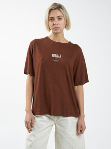 Thrills As You Are Hemp Box Tee - Chestnut