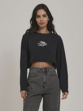 Load image into Gallery viewer, Thrills Chrome Smith Long Sleeve Merch Super Crop Tee - Twilight Black
