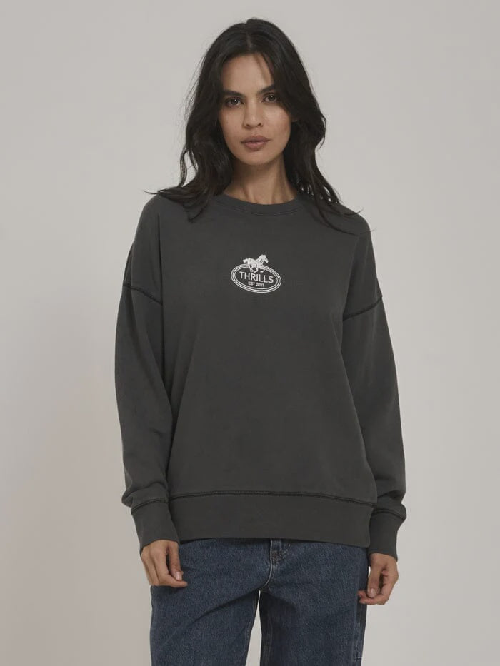 Thrills Chariot Oval Slouch Crew - Merch Black