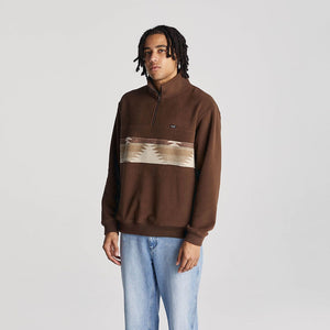 Wrangler Zip Polar Fleece Sweat - Brown Ruins