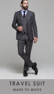 Savile Row ABRAM D8-GREY Navy Suit