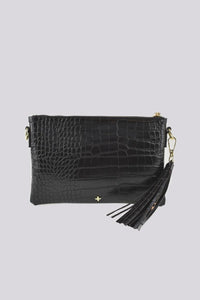 Peta + Jain Kourtney Crossbody Bag - Black Croc/Gold