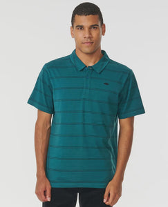 Rip Curl Plain Stripe Polo - Blue Green