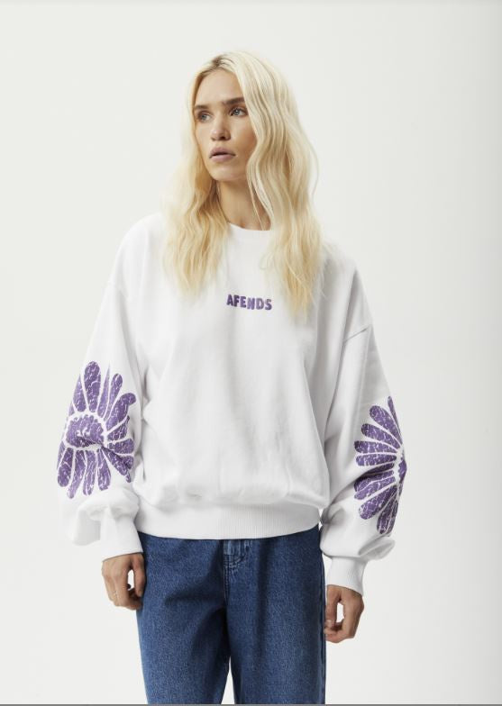 Afends Daisy Crew Neck Jumper - White