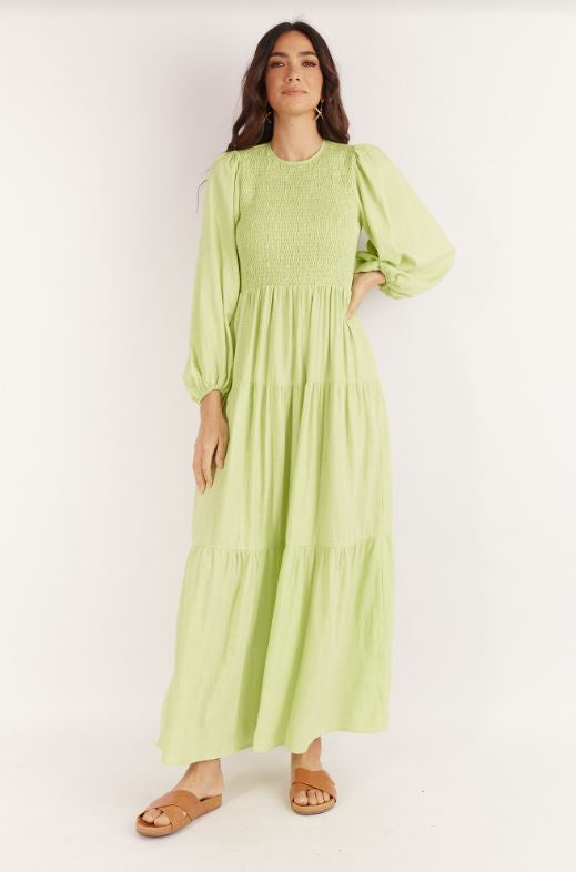 Girl and the Sun Journey Midi Dress - Lime