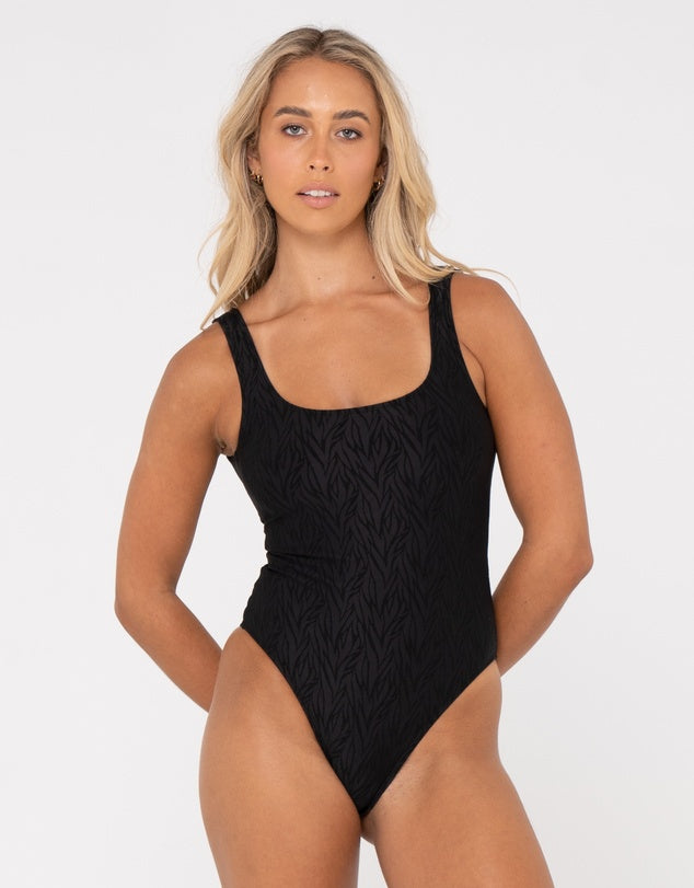 Rusty Tropica Retro One Piece Black Arnold s