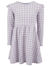 Load image into Gallery viewer, Eve Girl Checkers Dress (3-7) - Purple
