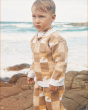 Load image into Gallery viewer, Salty Shreds Sunshine &amp; Swells Checkerboard Knit Sweater

