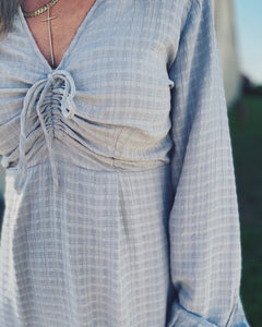 Amuse Society Fay Long Sleeve Woven Dress - Bluestone