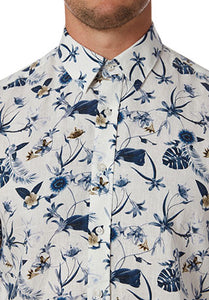 City Club Naxos Linen Floral Shirt