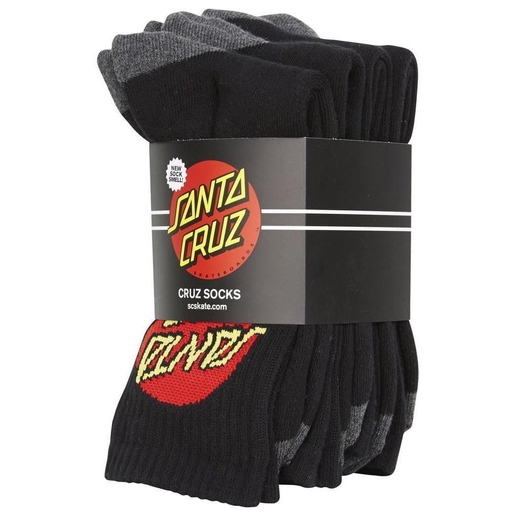 Santa Cruz Classic Dot Socks 4 Pack - Black