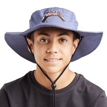 Load image into Gallery viewer, The Mad Hueys World Tour Youth Wide Brim Hat - Steel Blue
