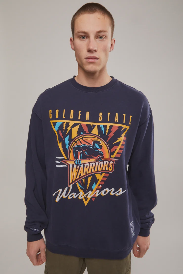 Mitchell & Ness Tri Logo Crew Warriors - Warriors Blue