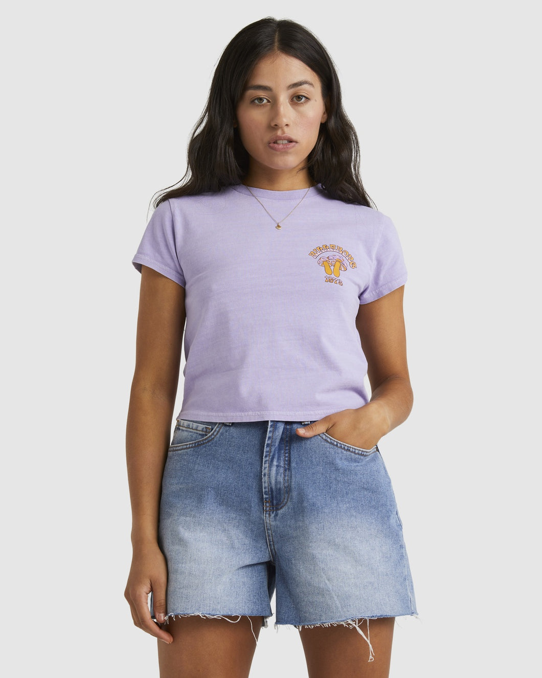 Billabong Violet Delight Crop T-Shirt - Lilac Breeze