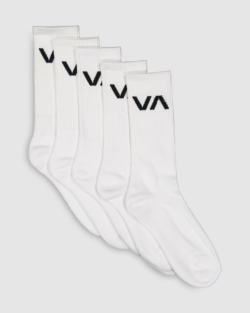 RVCA VA Sport Sock 5 Pack - White