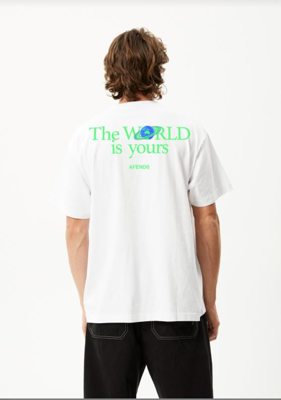 Afends The World Is Yours Recycled Retro Fit Tee - White